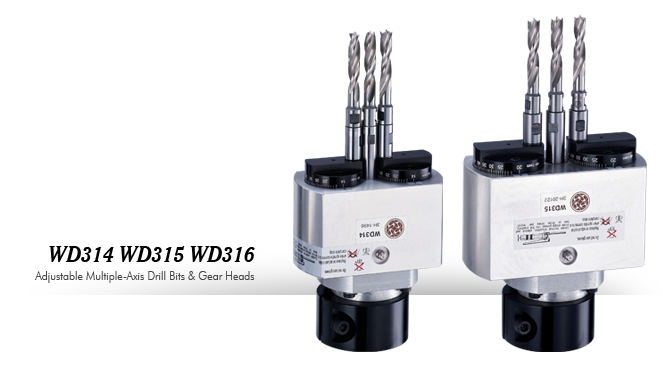 Adjustable Multiple-Axis Drill Bits & Gear Heads